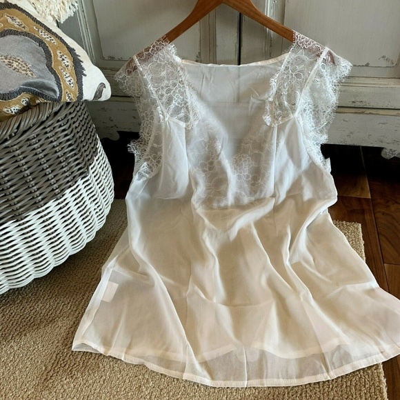 LAST TWO! Lace Flowy Chiffon Boho Top Blouse - Picture 7 of 8